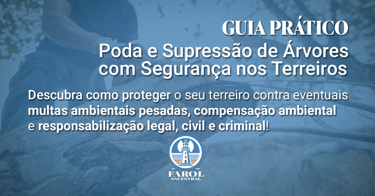 Capa apresentando o Guia Prático Poda e Supressão de Árvores nos Terreiros