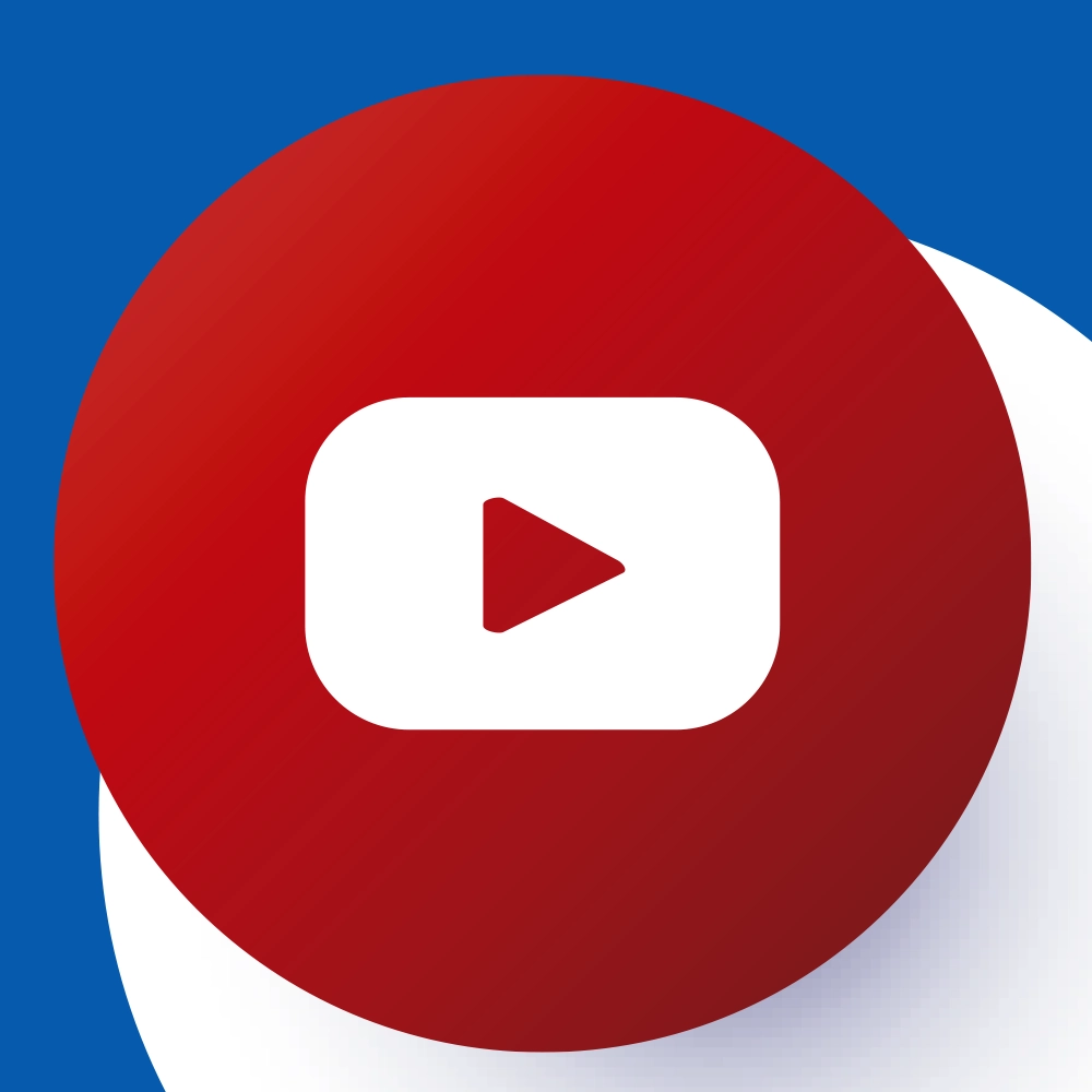 Ícone do youtube estilizado tamanho 1000x1000
